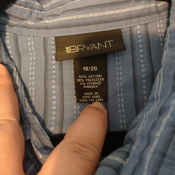 Lane Bryant Blue Pinstripe Button Down 18/20 - Picture 4 of 8